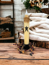 Load image into Gallery viewer, Black Primitive Star Battery Operated Timer Taper Candles