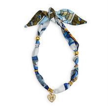 Load image into Gallery viewer, Tied to You Adjustable Scarf Necklace with Waterproof Heart/Flower Charms
