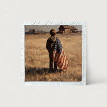 Load image into Gallery viewer, Child With Flag - Boy at Farm
