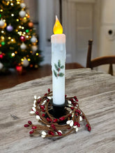 Load image into Gallery viewer, Christmas Holly LED Battery Operated Timer Taper Candles