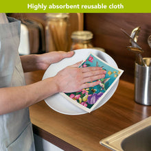 Load image into Gallery viewer, Springtime Hummingbirds Swedish Dishcloth