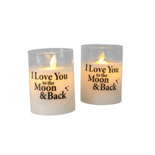 Load image into Gallery viewer, Love You to the Moon Glass LED Candle