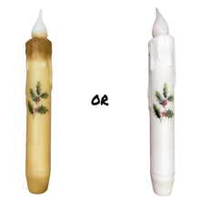 Load image into Gallery viewer, Christmas Holly LED Battery Operated Timer Taper Candles