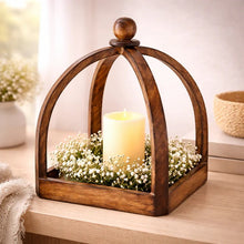 Load image into Gallery viewer, Dark Wood Square Bottom Lantern