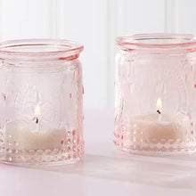 Load image into Gallery viewer, Vintage Pink Glass Tea Light Holder