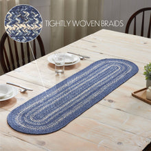 Load image into Gallery viewer, Great Falls Blue Jute Oval Runner