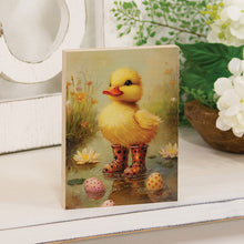 Load image into Gallery viewer, Duckling In Polka Dot Rainboots Blocks