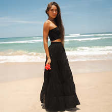 Load image into Gallery viewer, Black Shipwrecked Maxi Skirt with Bead