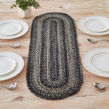 Load image into Gallery viewer, Sawyer Mill Black White Jute Oval Runner 12x36