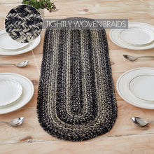 Load image into Gallery viewer, Sawyer Mill Black White Jute Oval Runner 12x36