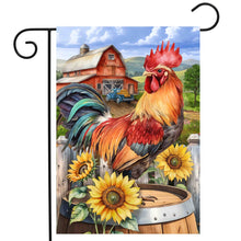 Load image into Gallery viewer, Farmyard Rooster Garden Flag