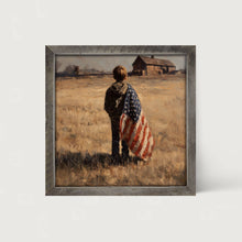 Load image into Gallery viewer, Child With Flag - Boy at Farm
