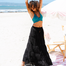 Load image into Gallery viewer, Black Shipwrecked Maxi Skirt with Bead