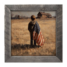 Load image into Gallery viewer, Child With Flag - Boy at Farm