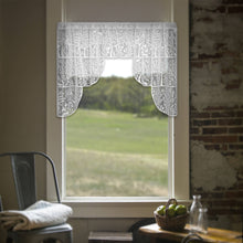 Load image into Gallery viewer, Rabbit Hollow 72x39 White Lace Swag Pair Curtain