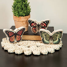 Load image into Gallery viewer, Watercolor Chunky Wood Butterfly Sitter - 3 Asstd.