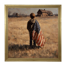 Load image into Gallery viewer, Child With Flag - Boy at Farm