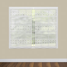 Load image into Gallery viewer, Farmhouse Eureka! 48x63 White Lace Curtain Panel