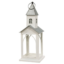 Load image into Gallery viewer, White Metal Church Pillar Lantern