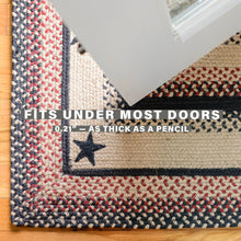Load image into Gallery viewer, Primitive Star Gloucester Jute Braided Rugs, Black and Red
