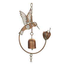 Load image into Gallery viewer, Hummingbird and Bell Rain Chain