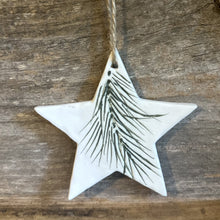 Load image into Gallery viewer, Ceramic Shaped Ornaments with Pine Branches