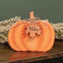 Load image into Gallery viewer, Hand Carved Wooden Pumpkin Sitters