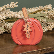 Load image into Gallery viewer, Hand Carved Wooden Pumpkin Sitters