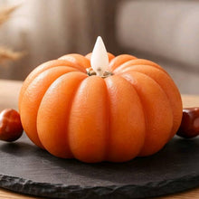 Load image into Gallery viewer, Orange Pumpkin Carved Moving Flame LED Candles