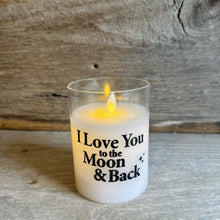 Load image into Gallery viewer, Love You to the Moon Glass LED Candle