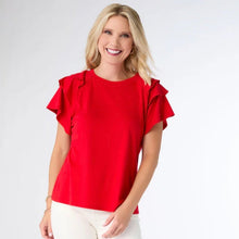 Load image into Gallery viewer, Mandy Cap Sleeve Ruffle Tee