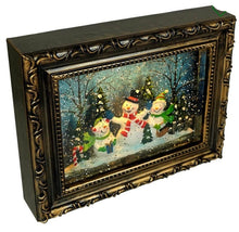 Load image into Gallery viewer, Lighted Spinning Water Globe Holiday Frame