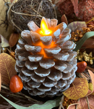 Load image into Gallery viewer, Pinecone Moving Flame LED Candle