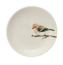 Load image into Gallery viewer, Round Stoneware Dish with Bird on Branch