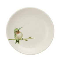 Load image into Gallery viewer, Round Stoneware Dish with Bird on Branch