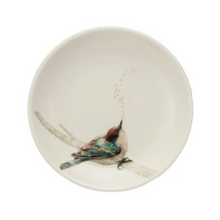 Load image into Gallery viewer, Round Stoneware Dish with Bird on Branch