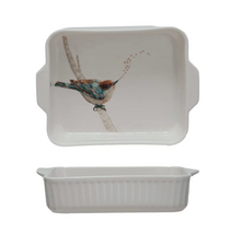 Load image into Gallery viewer, 1-Quart Stoneware Baker with Bird on Branch