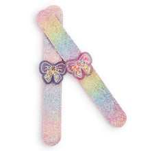 Load image into Gallery viewer, Sparkling Bow Glitter Ombre Slap Bracelet