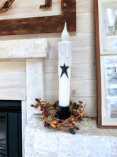 Load image into Gallery viewer, Black Primitive Star Battery Operated Timer Taper Candles