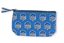 Load image into Gallery viewer, Blue Block Print Multipurpose Pouches