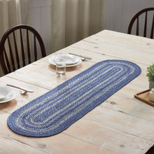 Load image into Gallery viewer, Great Falls Blue Jute Oval Runner
