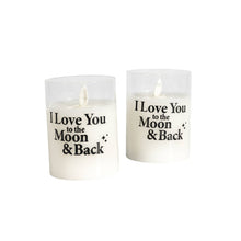 Load image into Gallery viewer, Love You to the Moon Glass LED Candle
