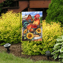 Load image into Gallery viewer, Farmyard Rooster Garden Flag