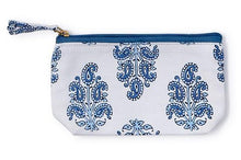 Load image into Gallery viewer, Blue Block Print Multipurpose Pouches