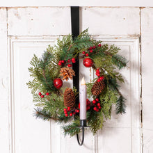 Load image into Gallery viewer, Wrought Iron Over the Door Wreath and Candle Holder