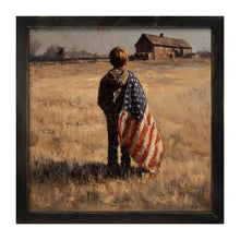 Load image into Gallery viewer, Child With Flag - Boy at Farm