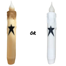 Load image into Gallery viewer, Black Primitive Star Battery Operated Timer Taper Candles
