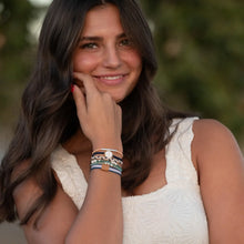 Load image into Gallery viewer, "Anchor" White & Gold Nautical Charm Hair Tie Bracelets