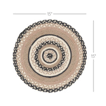 Load image into Gallery viewer, Sawyer Mill Charcoal Creme Jute Trivet 15"