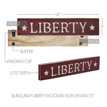 Load image into Gallery viewer, Burgundy Liberty Wooden Sign
